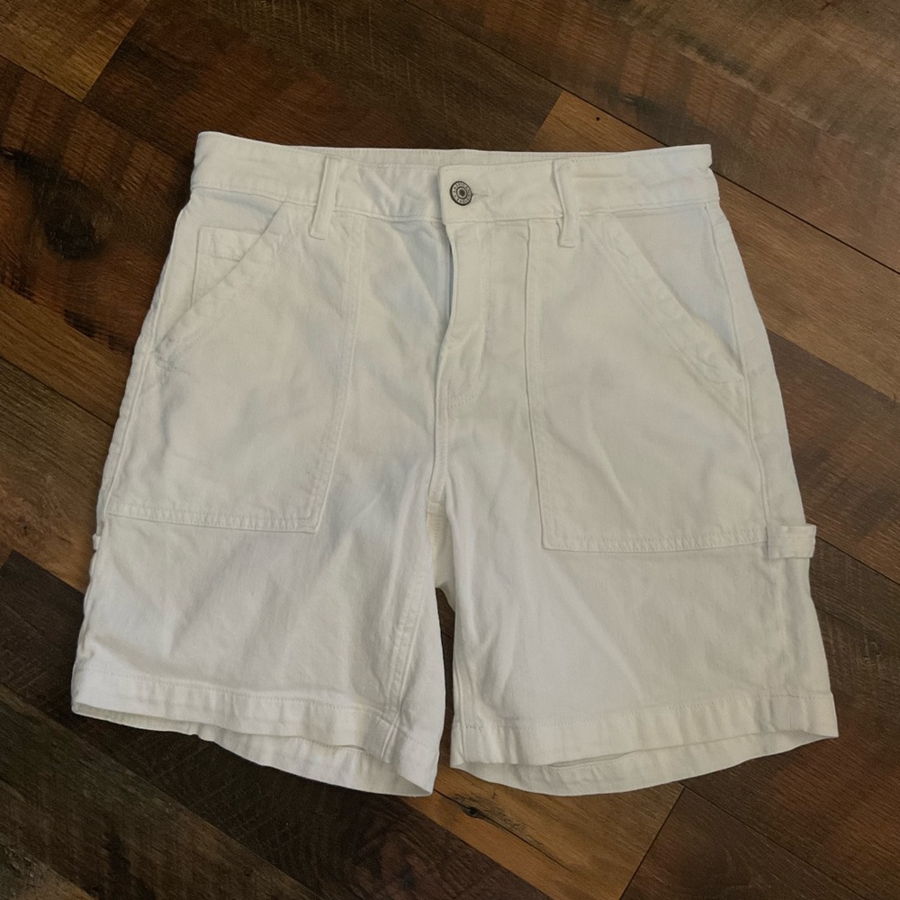 American Eagle White Carpenter Jean Shorts 4